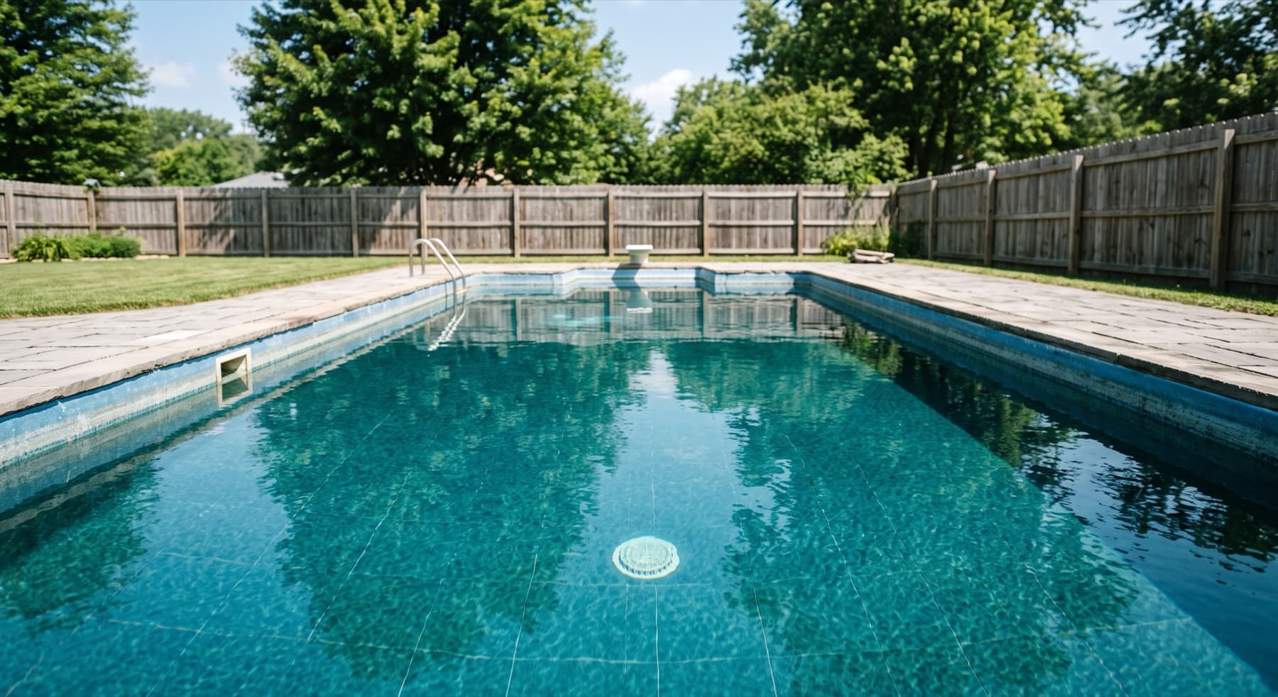 Same pool with clear water after green pool cleanup in Cincinnati